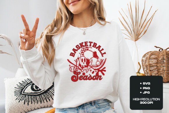 Bold Courtside Energy: The Basketball Season Graphic SVG