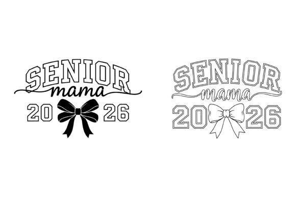 Elegant Senior Mama Bow Graphic: Celebrating Graduation Milestones
