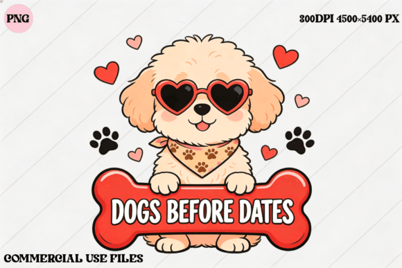 Elevate Projects with a Cute Dog Graphic & Heart Sunglasses