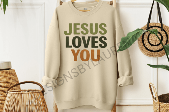 Jesus Loves You Nature Colors: A Graphic for Faith-Based Design