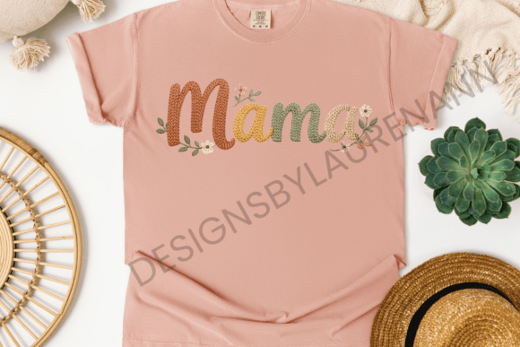 Mama Embroidered Floral Graphic: More Than Just a Design File